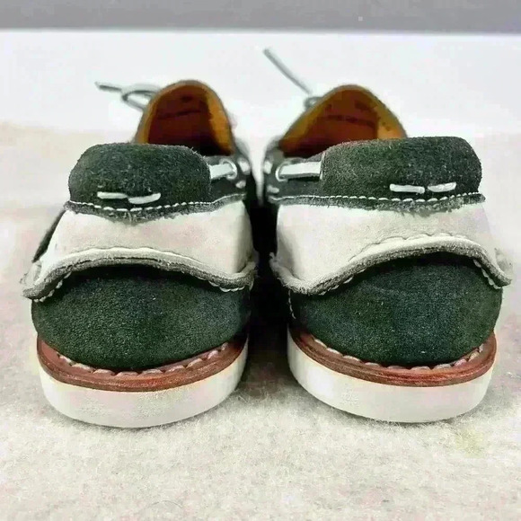ERNEST HEMINGWAY Boat Dock Casual Shoe Green White Leather Suede Men Size 9 - Picture 6 of 14